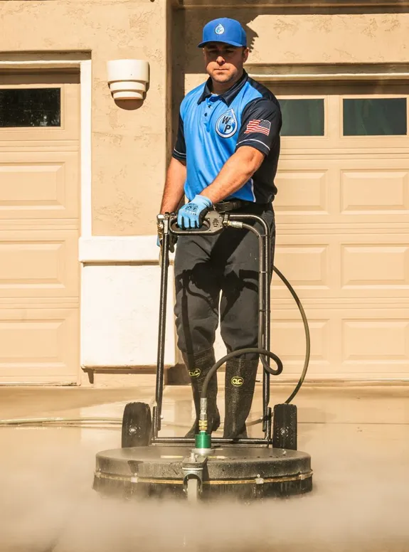 Wash Patrolman Steam Cleaning Concrete Driveway in Phoenix